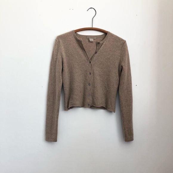 Massini Sweaters - Cashmere Cardigan Crop Top